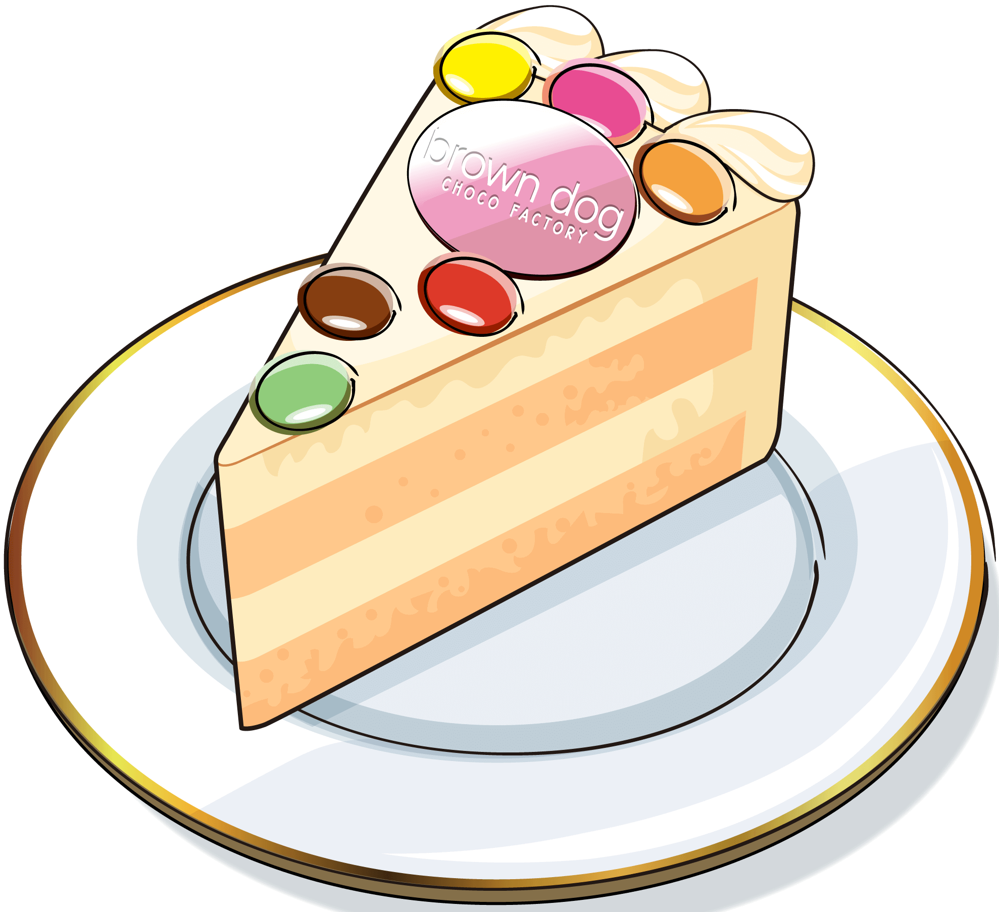 マーブルチョコを飾ったホールケーキ